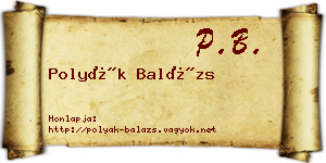 Polyák Balázs névjegykártya